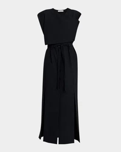 Iro Amilia Tie-waist Maxi Dress In Black