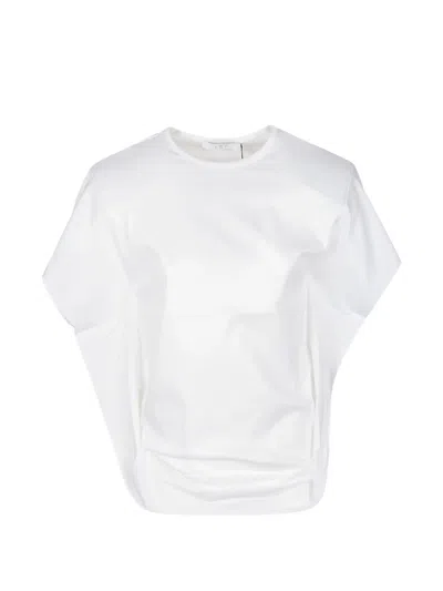 Iro Amoria Padded-shoulder Batwing T-shirt In White