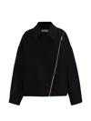 Iro Ampstack Asymmetric-zip Jacket In Black