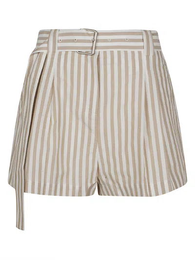 Iro Anemone Striped High-waisted Shorts In White