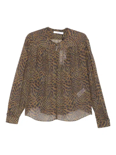 Iro Animal-pattern Blouse In Brown