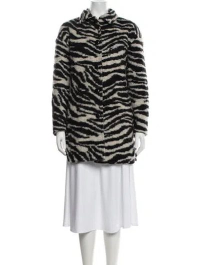 Pre-owned Iro Animal Print Coat In Black
