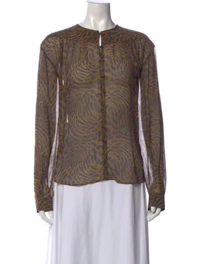 Pre-owned Iro Animal Print Crew Neck Blouse In Multicolor