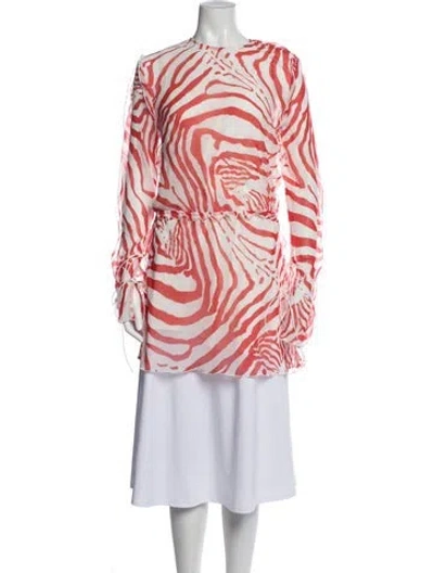 Pre-owned Iro Animal Print Crew Neck Top W/ Tags In Red
