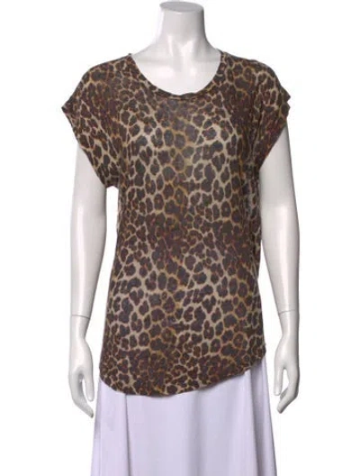 Pre-owned Iro Animal Print Crew Neck T-shirt In Black