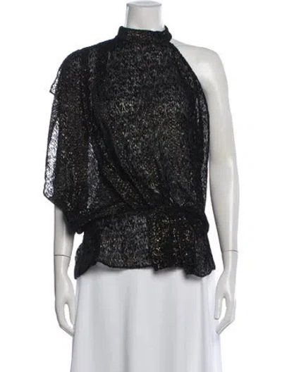 Pre-owned Iro Animal Print Halterneck Top In Black/metallic