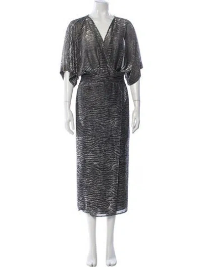 Pre-owned Iro Animal Print Long Dress In Green