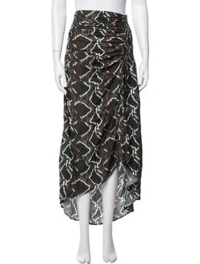 Pre-owned Iro Animal Print Long Skirt In Black