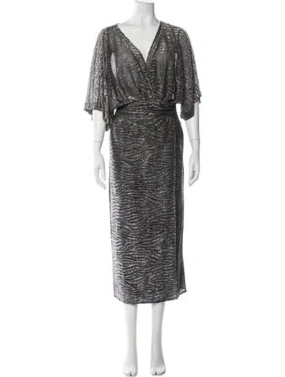 Pre-owned Iro Animal Print Midi Length Dress In Gold