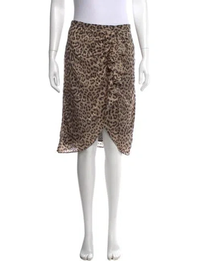 Pre-owned Iro Animal Print Midi Length Skirt In Neutrals
