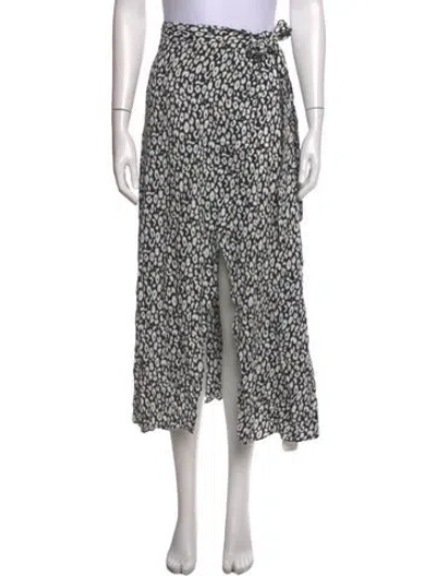 Pre-owned Iro Animal Print Midi Length Skirt In White