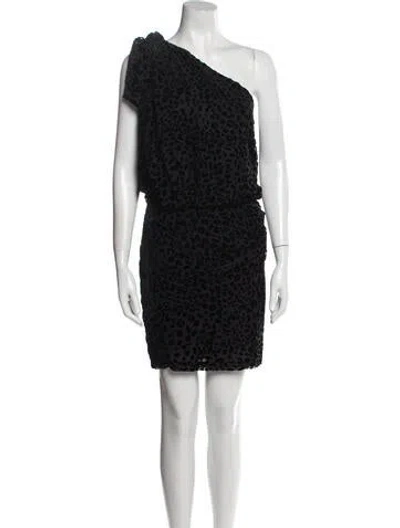 Pre-owned Iro Animal Print Mini Dress In Black