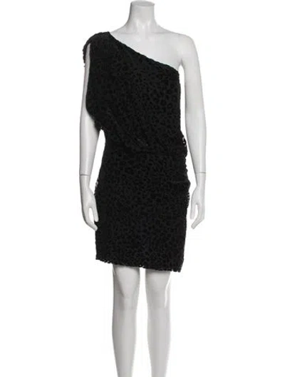 Pre-owned Iro Animal Print Mini Dress In Black
