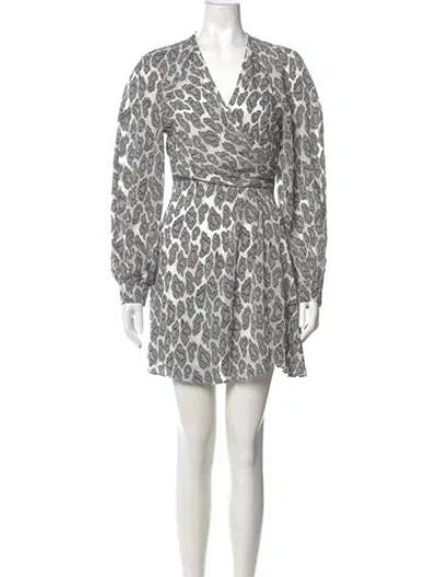 Pre-owned Iro Animal Print Mini Dress In Gray