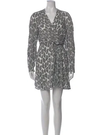 Pre-owned Iro Animal Print Mini Dress In Gray