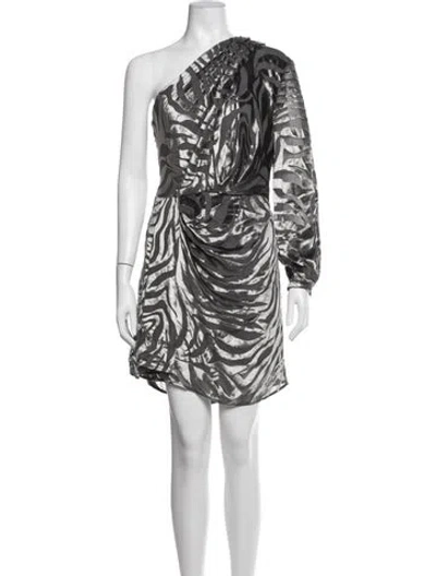 Pre-owned Iro Animal Print Mini Dress In Grey