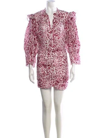 Pre-owned Iro Animal Print Mini Dress In Pink