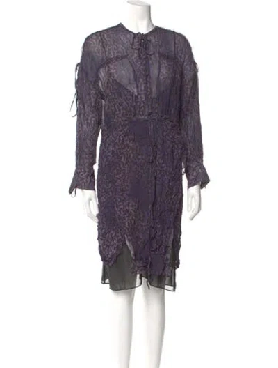 Pre-owned Iro Animal Print Mini Dress In Purple