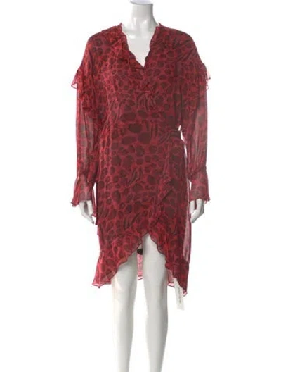 Pre-owned Iro Animal Print Mini Dress In Red