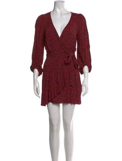 Pre-owned Iro Animal Print Mini Dress In Red