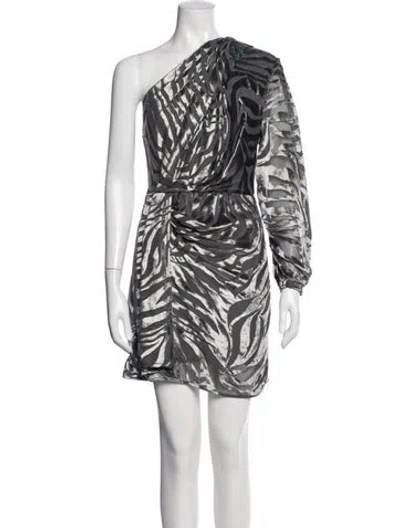 Pre-owned Iro Animal Print Mini Dress W/ Tags In Gray