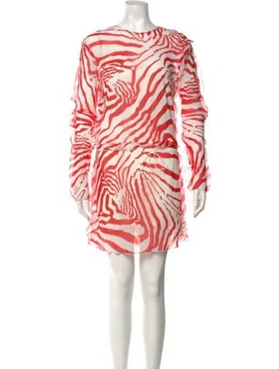 Pre-owned Iro Animal Print Mini Dress W/ Tags In Multicolor