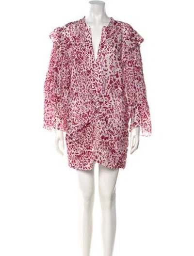 Pre-owned Iro Animal Print Mini Dress W/ Tags In Pink
