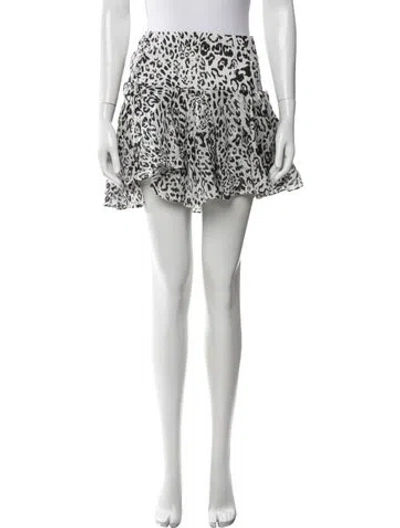 Pre-owned Iro Animal Print Mini Skirt In Black/white