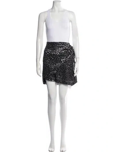 Pre-owned Iro Animal Print Mini Skirt In Silver