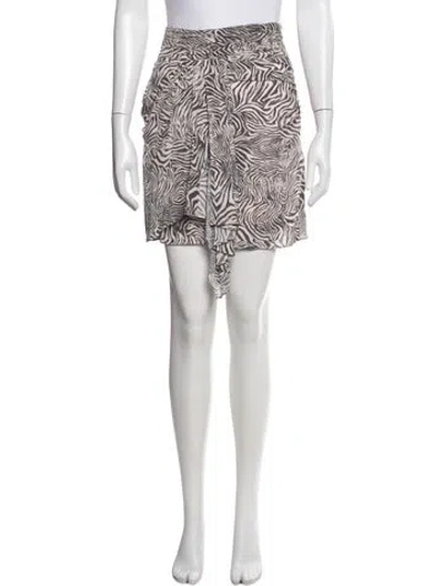 Pre-owned Iro Animal Print Mini Skirt In White
