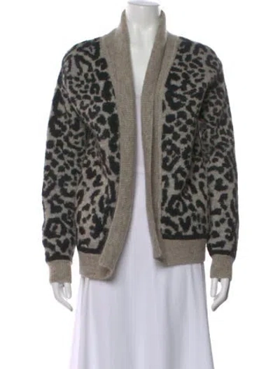 Pre-owned Iro Animal Print Open Front Sweater In Neutral