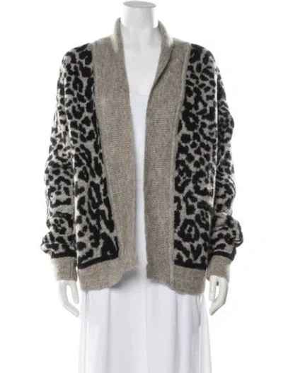 Pre-owned Iro Animal Print Open Front Sweater In Neutral