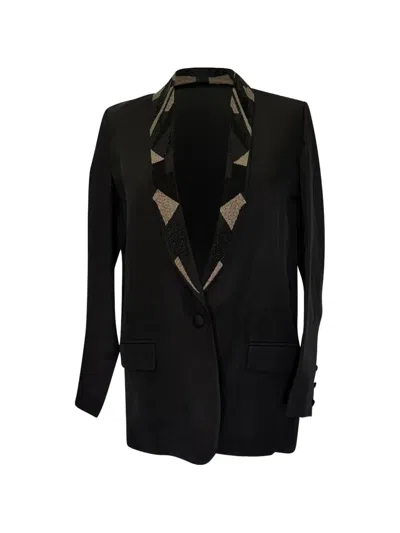 Pre-owned Iro Anissa Beaded Blazer In Black