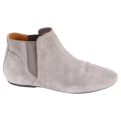 Pre-owned Iro Ankle Booties In Grey Suede In Gray