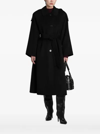 Iro Aqualung Belted Button-up Coat In Black