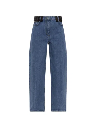 Iro Archies Leather-trimmed Jeans In Blue