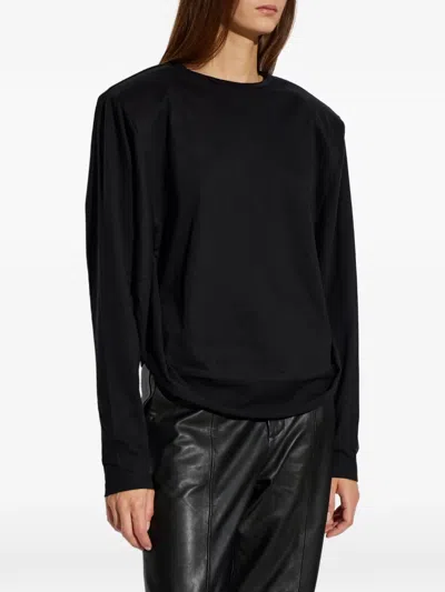 Iro Arum Padded-shoulder Top In Black