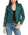 Iro Ashville Leather Moto Jacket In Blue