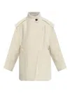 Iro Asymmetric-closure Wool-blend Oversized Coat In Neutral
