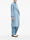 Iro Asymmetric Fringed Coat In Blue
