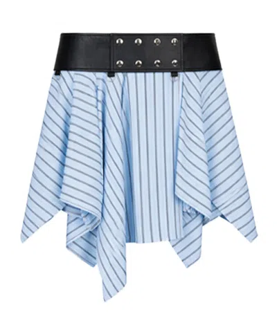 Iro Asymmetric Striped Mini Skirt In Blue