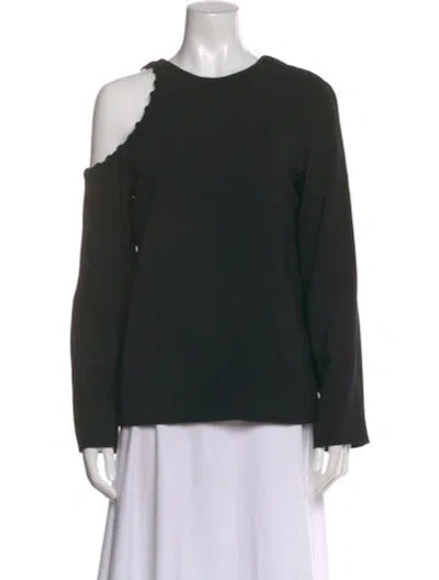 Pre-owned Iro Asymmetrical Long Sleeve Top In Black