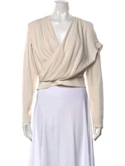 Pre-owned Iro Asymmetrical Long Sleeve Top In Neutral