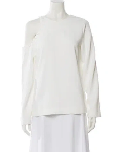 Pre-owned Iro Asymmetrical Long Sleeve Top In White