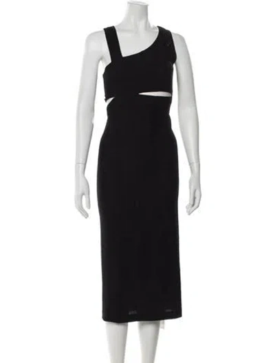 Pre-owned Iro Asymmetrical Midi Length Dress In Black