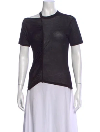 Pre-owned Iro Asymmetrical Short Sleeve Top In Black