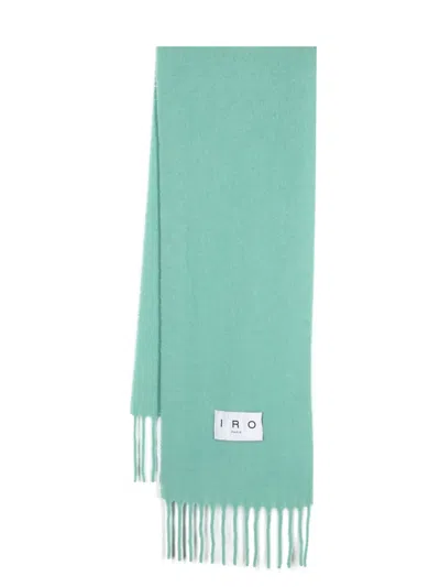 Iro Authie Fringed Scarf In Green
