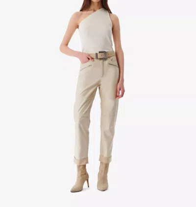 Iro Aysel Straight Leg Leather Pants In Ecru In White