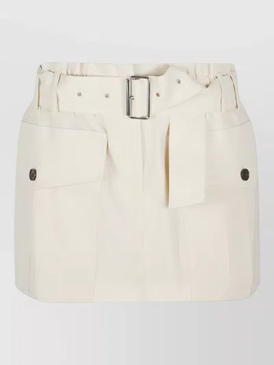 Iro Azoe Shorts Pleated Belted Waist Pockets In Neutral