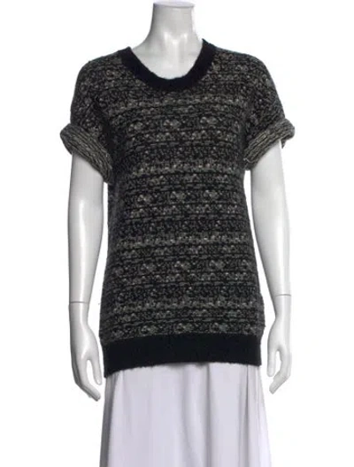 Pre-owned Iro Baby Alpaca Tweed Pattern Sweater In Black
